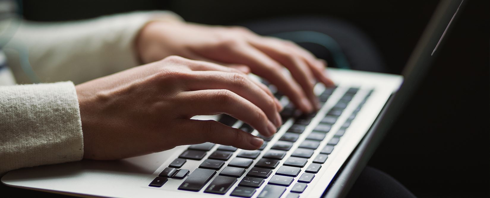 Photo of a person using the computer