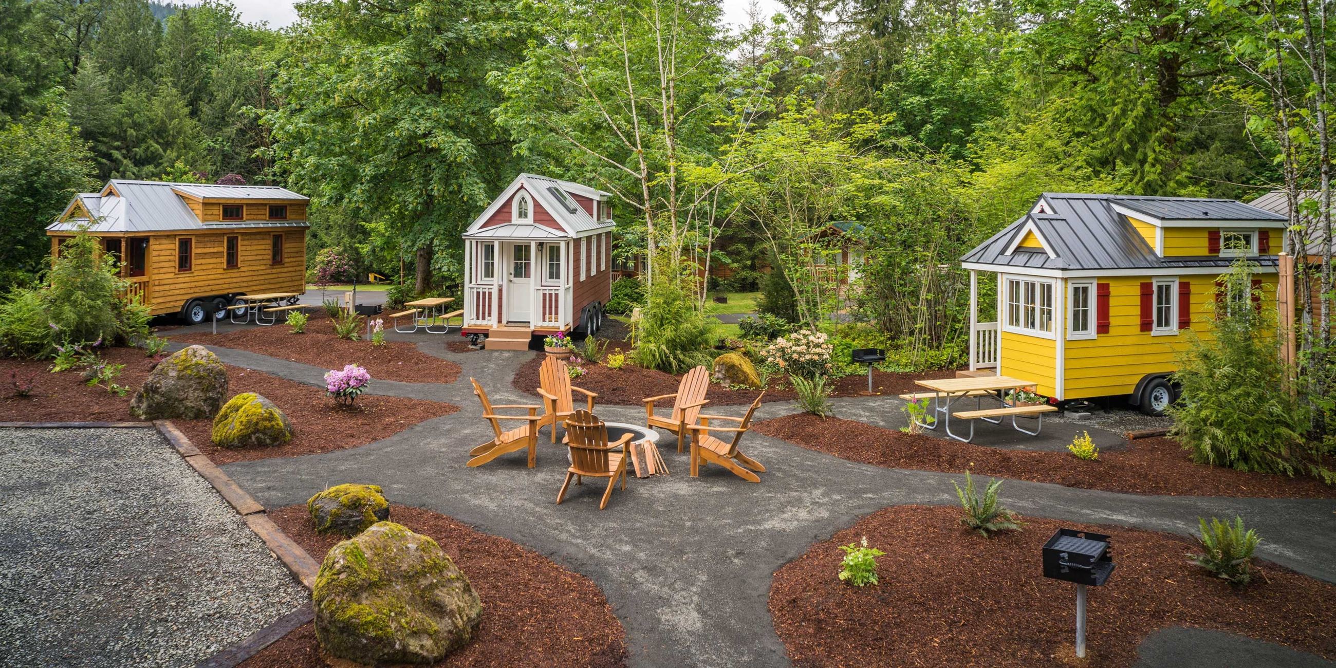 Photo of Mt. Hood Tiny House Village (3 distinct Tiny Homes with wheels, fire pit and picnic tables)