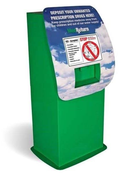 Large bins are available at local pharmacies to dispose of old medications.