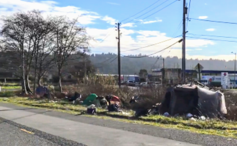 Wymore Road the day before cleanup.