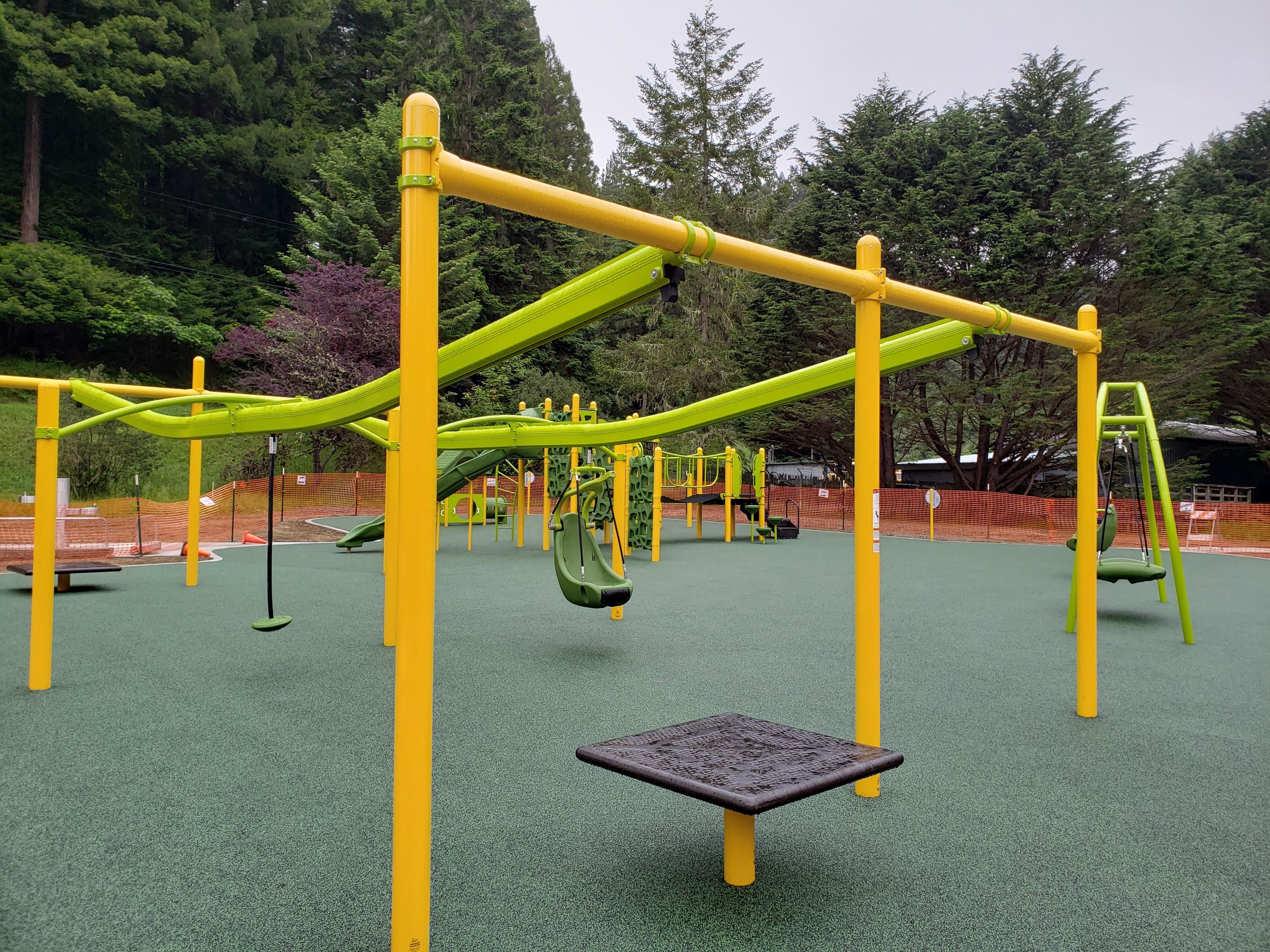 Freshwater Park's ADA-accessible playground is shown with a platform and 