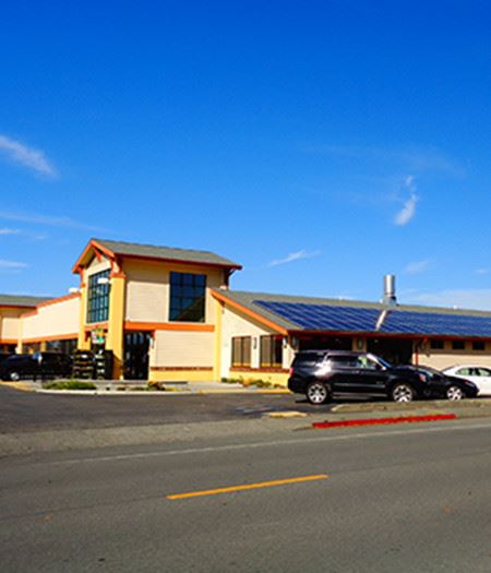 Exterior of Building with Solar Panels