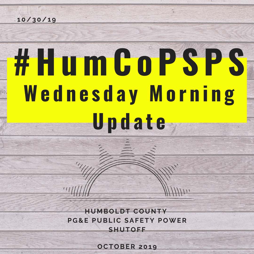 HumCO PSPS Wednesday morning update graphic