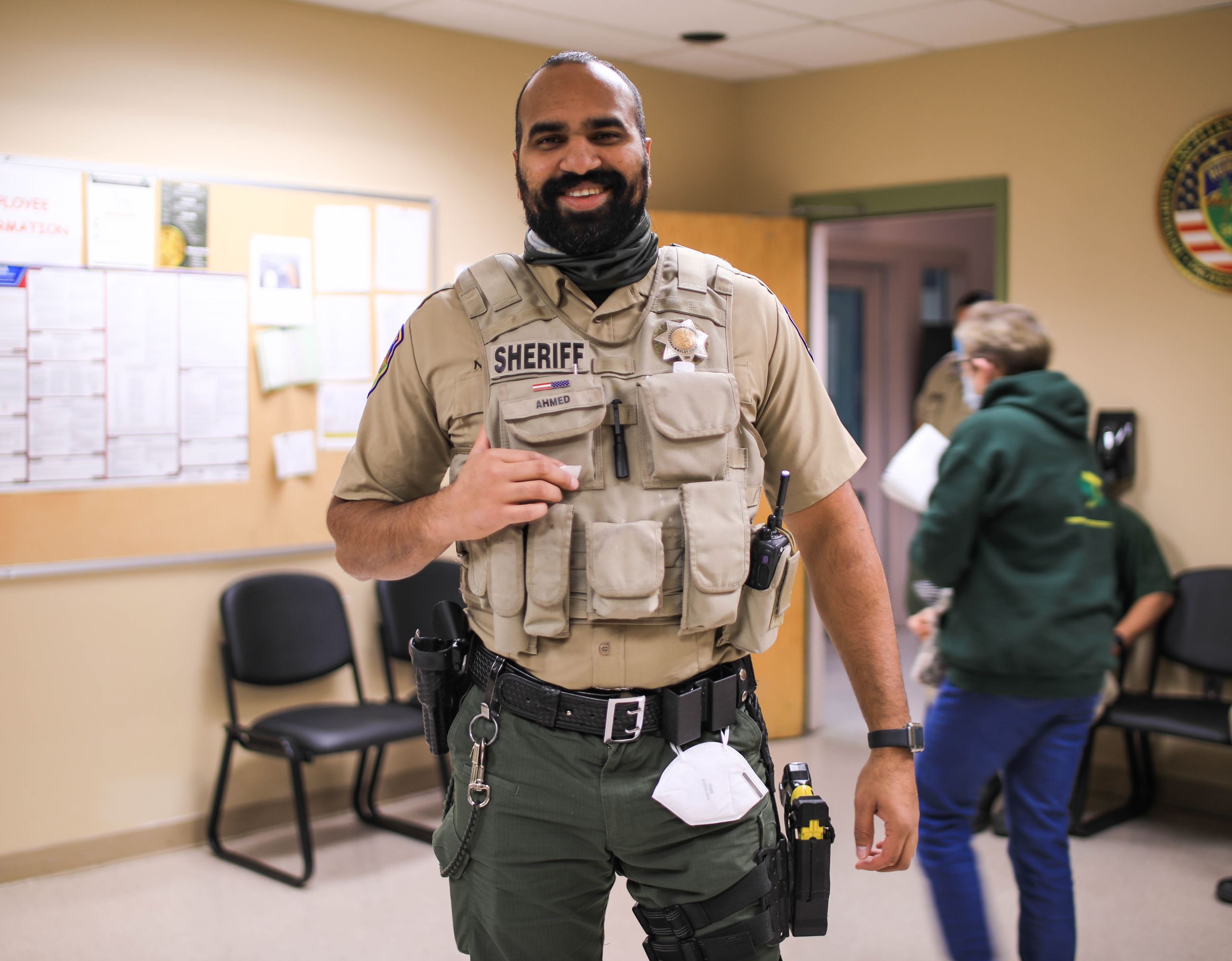 Correctional Deputy Ahmed displays his beard for No Shave November