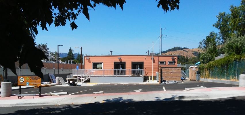 Garberville Library on a sunny day in July.
