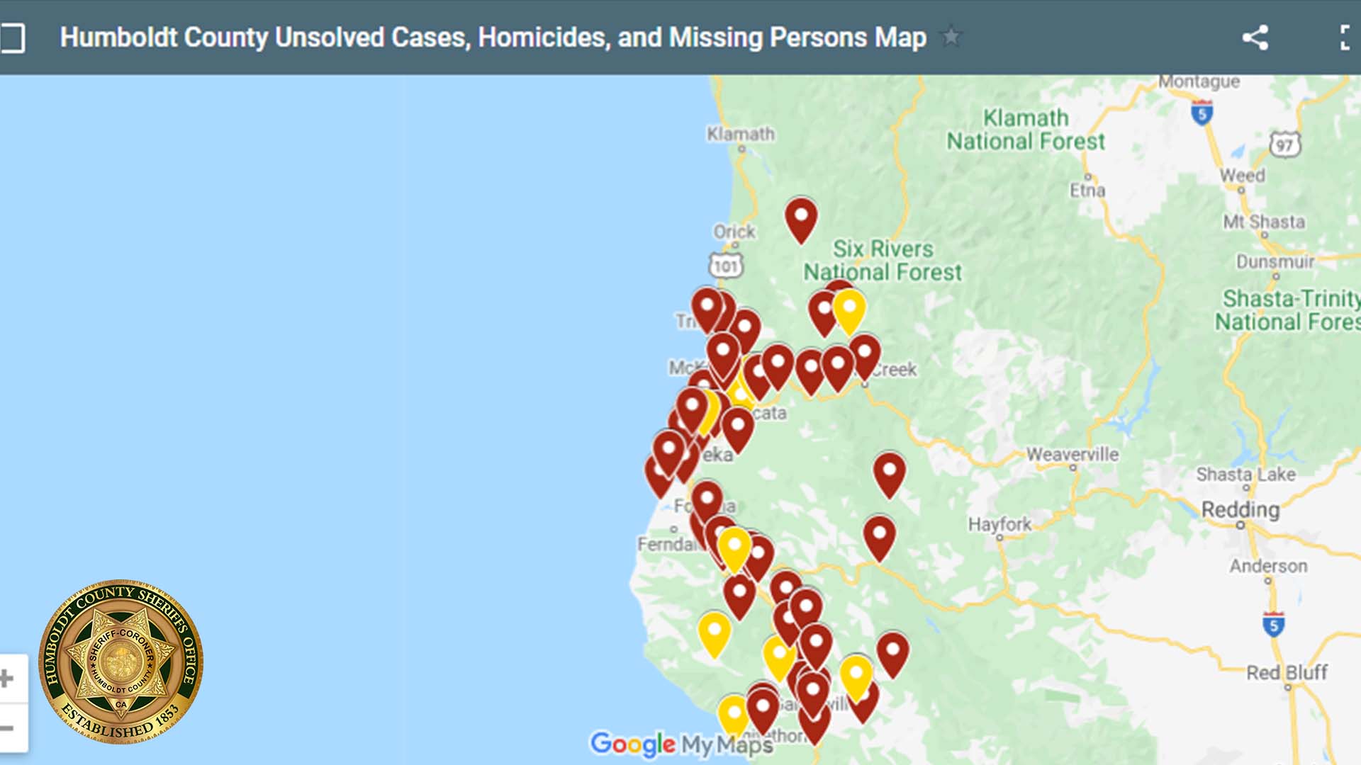 unsolved cases map