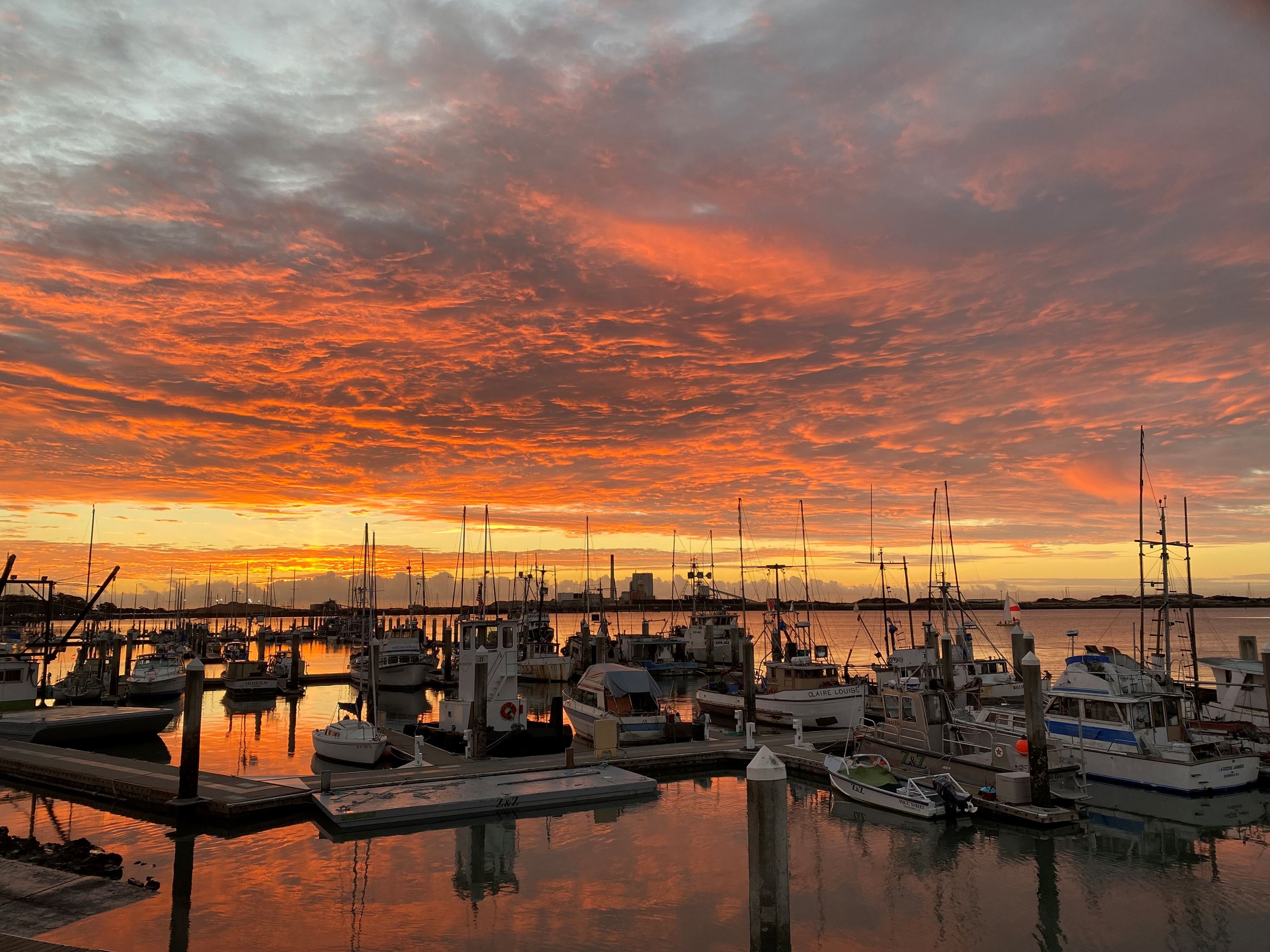 Sunset at the Eureka boat marina by Todd Lawson 