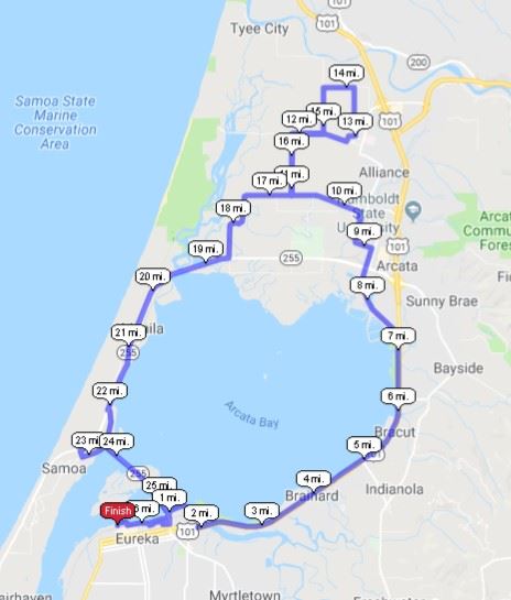 Humboldt Bay Marathon Map