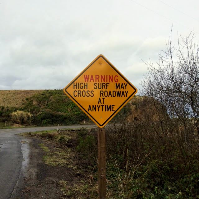 High Surf Advisory Sign at Centerville Beach