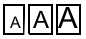 text enlargement tool symbol, little A, middle sized A, large A 